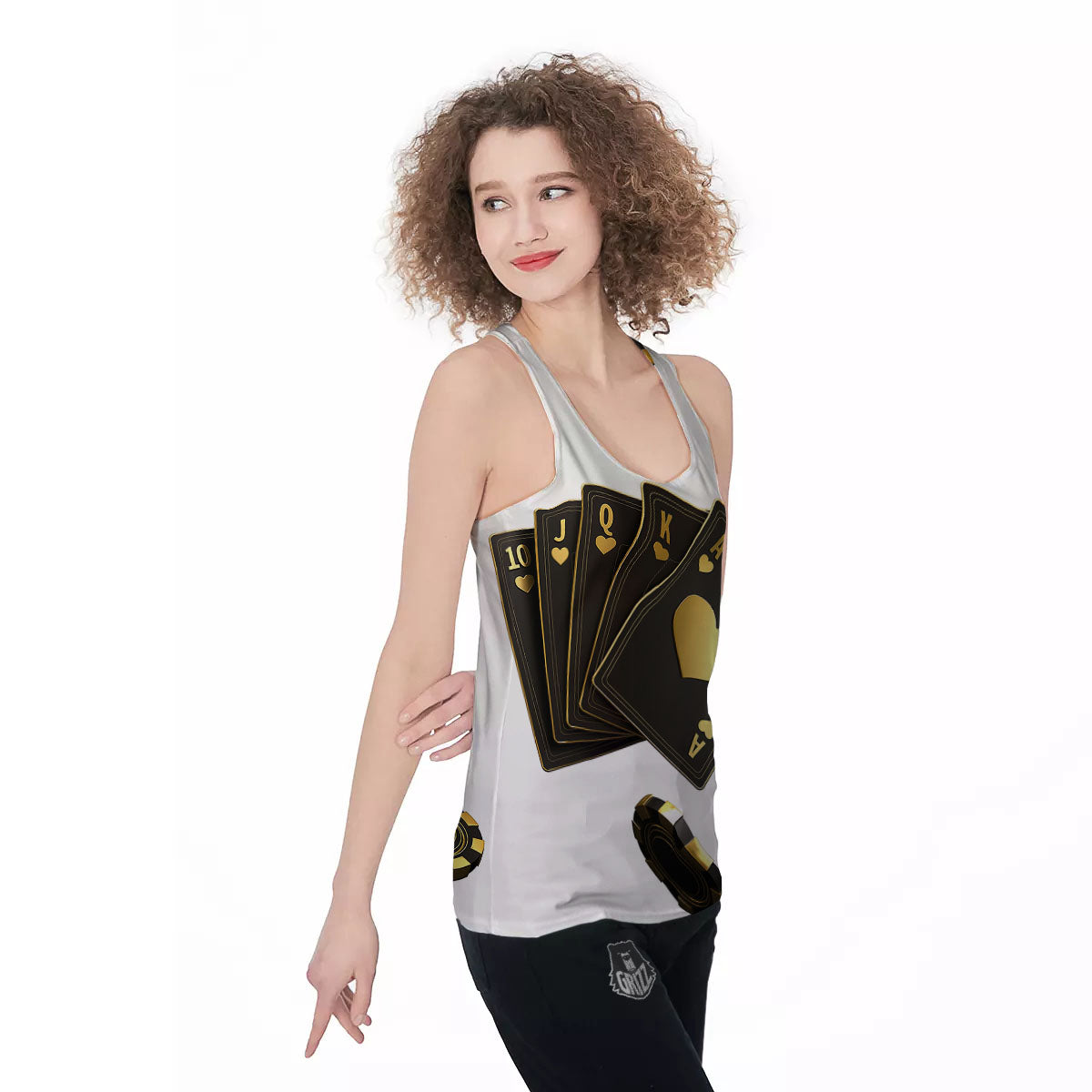Poker Cards Print Women's Racerback Tank Top-grizzshop