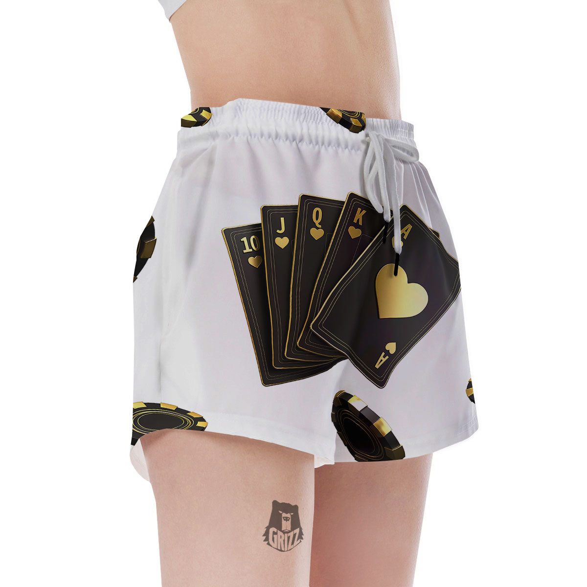 Poker Cards Print Women's Shorts-grizzshop