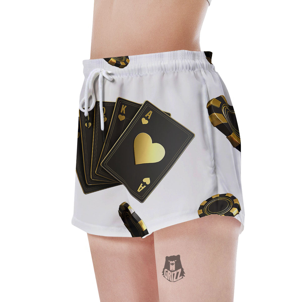 Poker Cards Print Women's Shorts-grizzshop