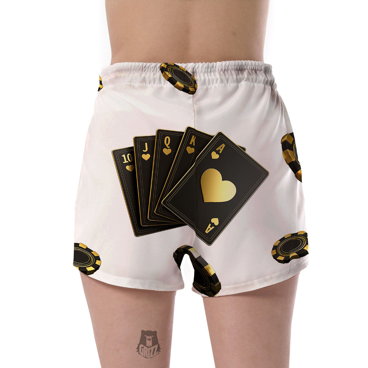 Poker Cards Print Women's Shorts-grizzshop