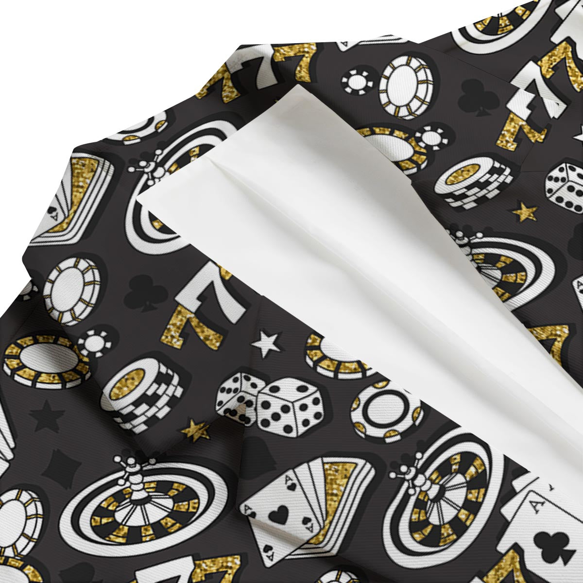 Poker Casino Black Print Pattern Men's Blazer-grizzshop