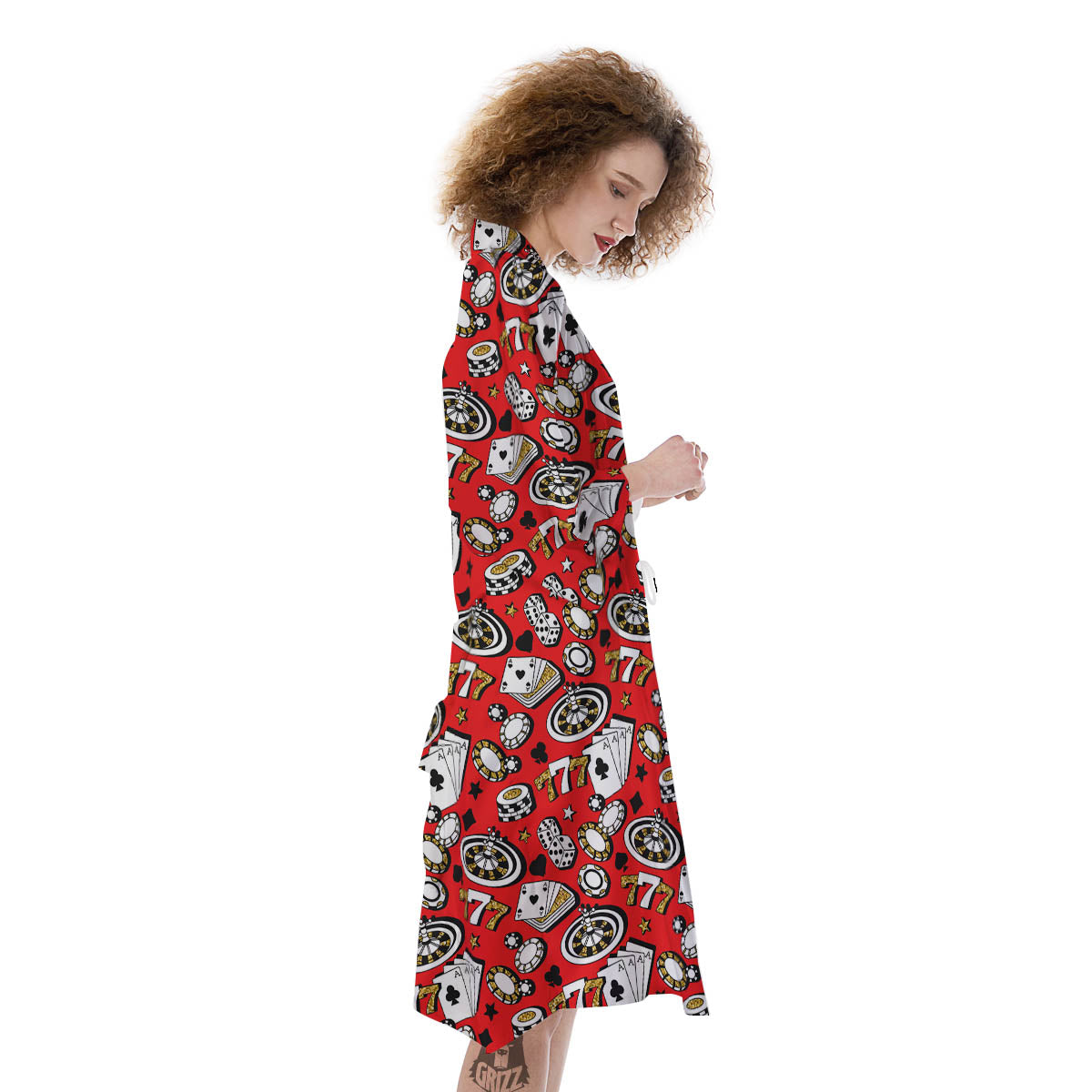 Poker Casino Print Pattern Kimono-grizzshop