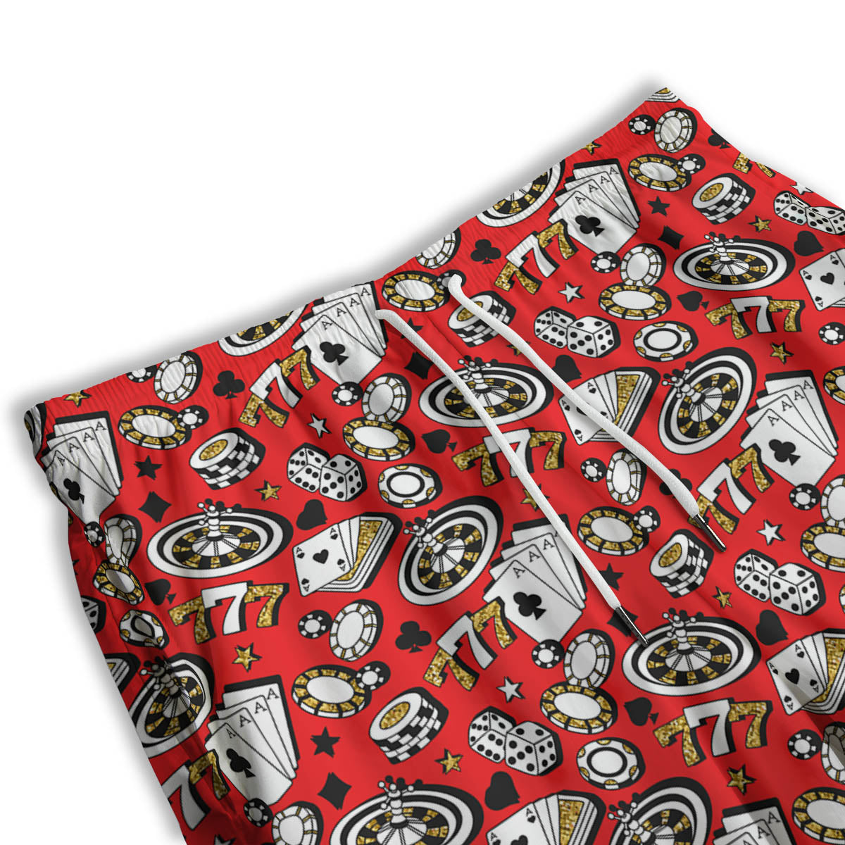 Poker Casino Print Pattern Men's Athletic Shorts