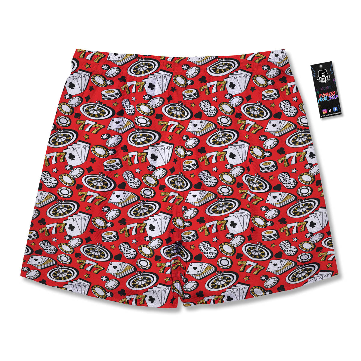 Poker Casino Print Pattern Men's Running Shorts-grizzshop