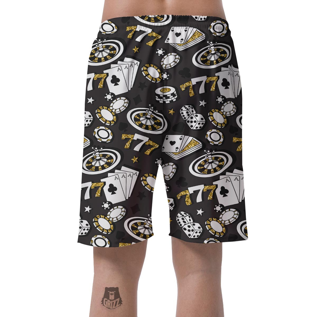 Poker Casino Print Pattern Men's Shorts-grizzshop