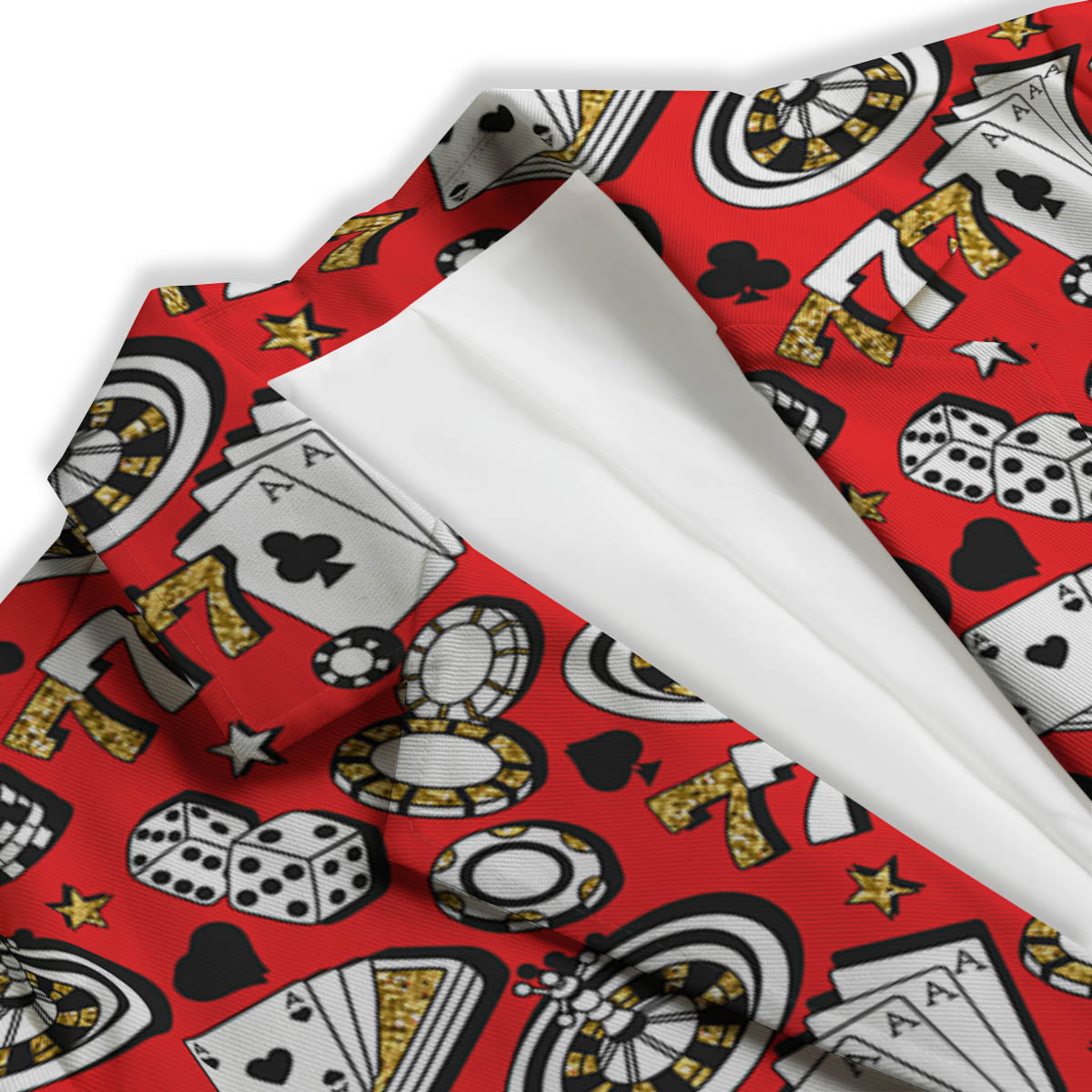 Poker Casino Print Pattern Women's Blazer-grizzshop