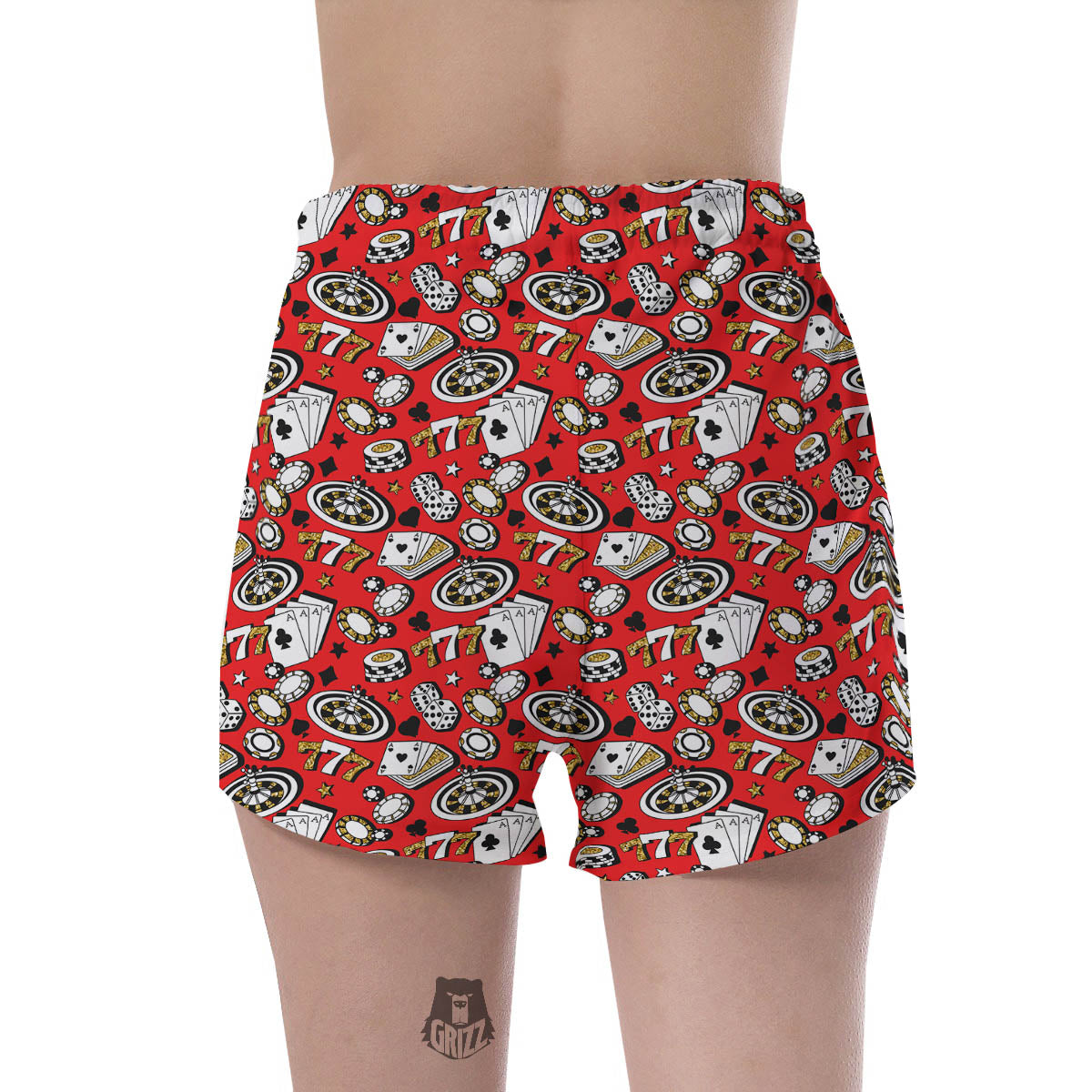 Poker Casino Print Pattern Women's Shorts-grizzshop
