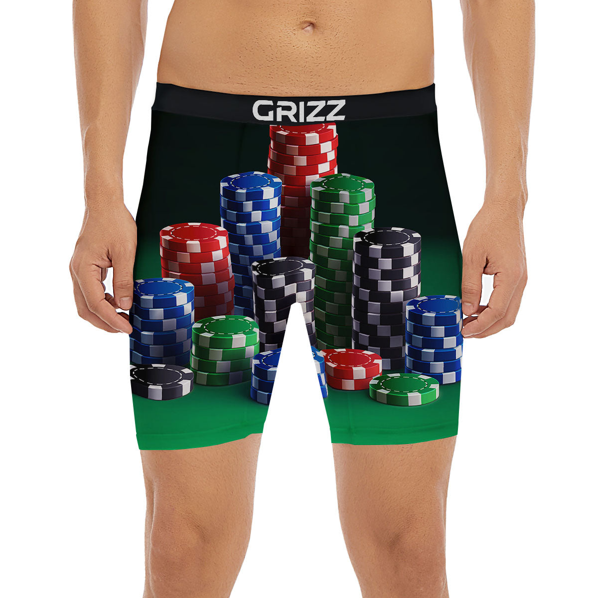 Poker Chips Print Boxer Briefs-grizzshop