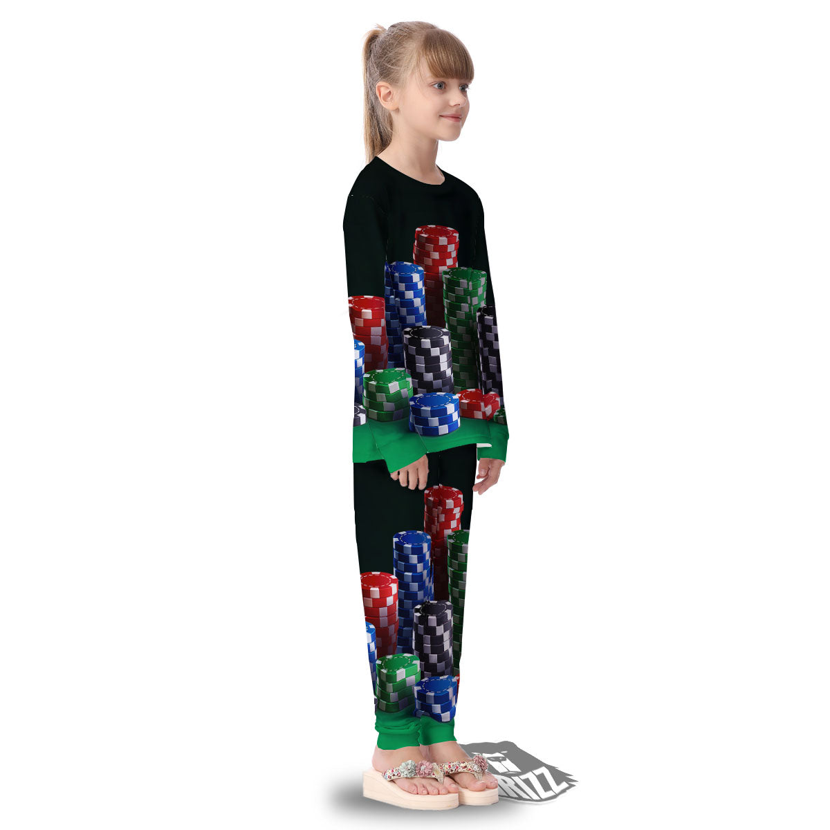 Poker Chips Print Kid's Pajamas-grizzshop