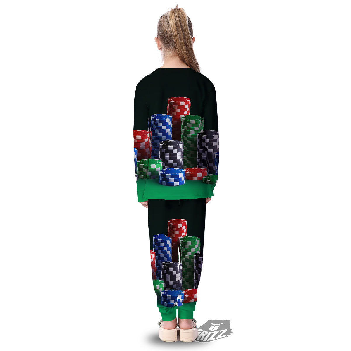 Poker Chips Print Kid's Pajamas-grizzshop