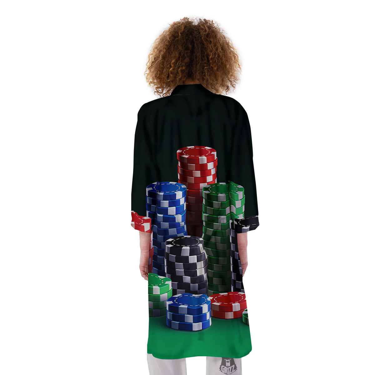 Poker Chips Print Kimono-grizzshop