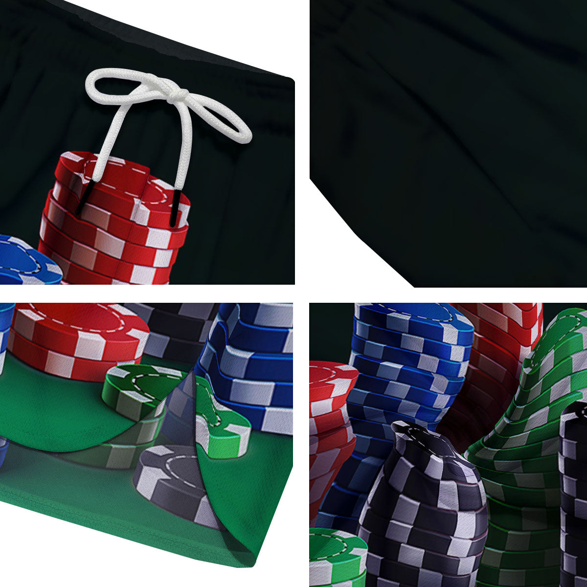 Poker Chips Print Men's Running Shorts-grizzshop