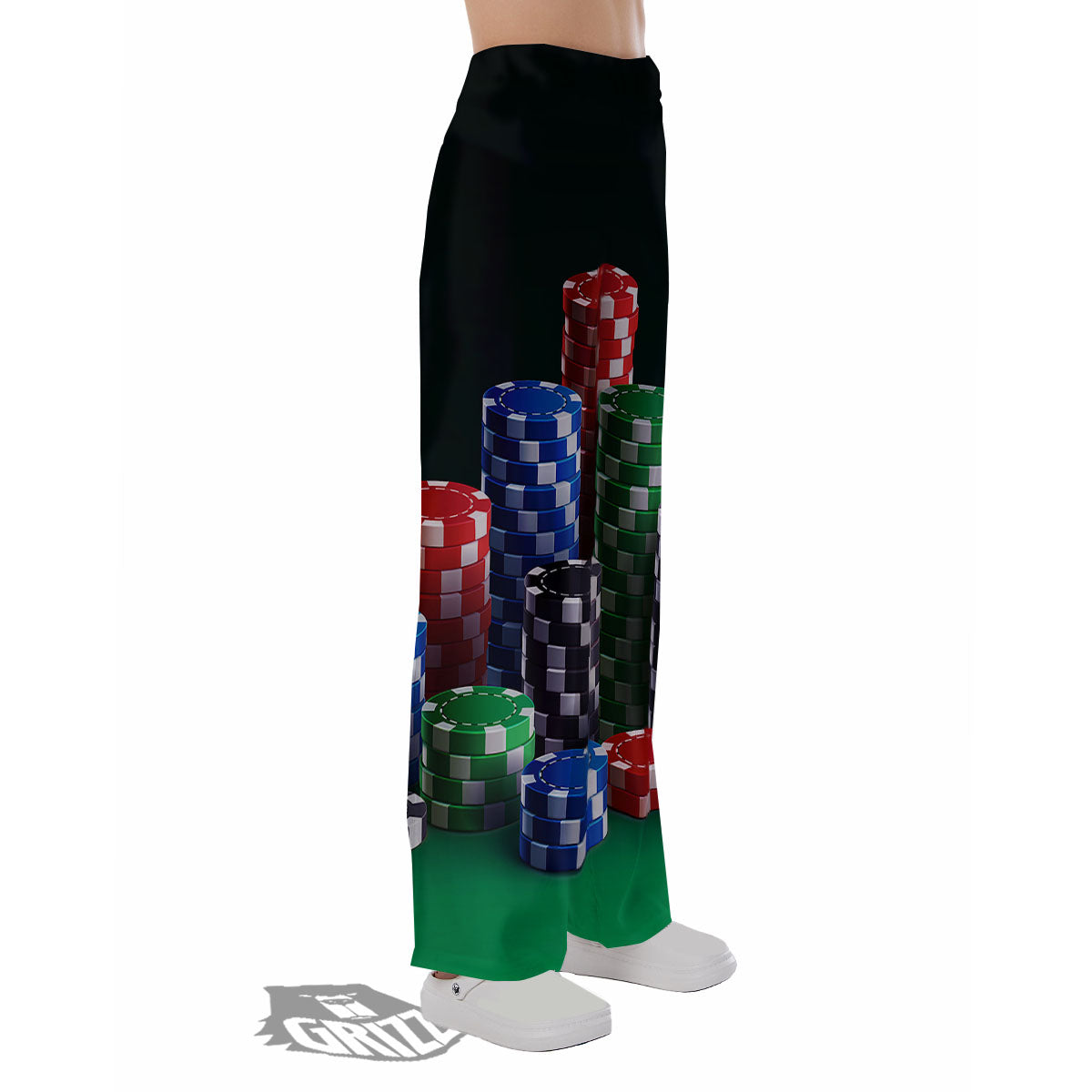 Poker Chips Print Pajama Pants-grizzshop