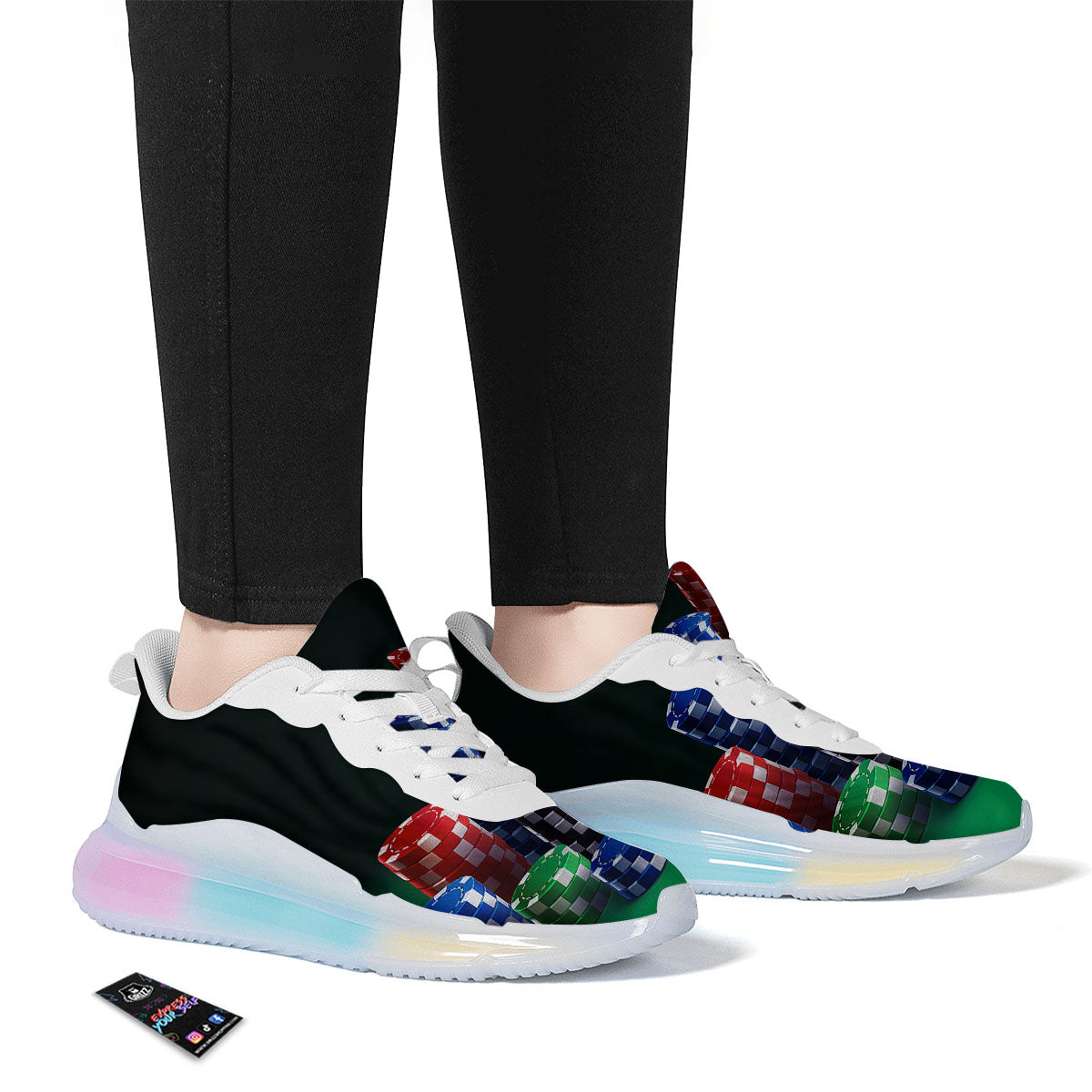 Poker Chips Print Running Sneakers-grizzshop