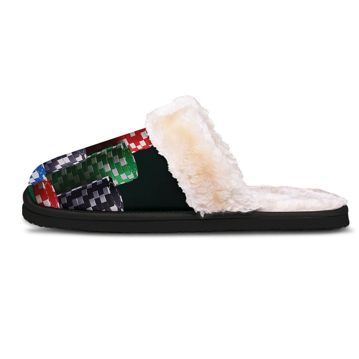 Poker Chips Print Slippers-grizzshop