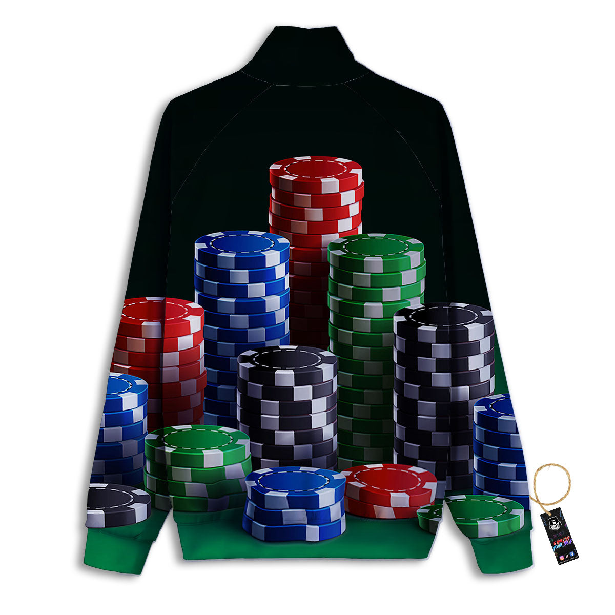 Poker Chips Print Track Jacket-grizzshop