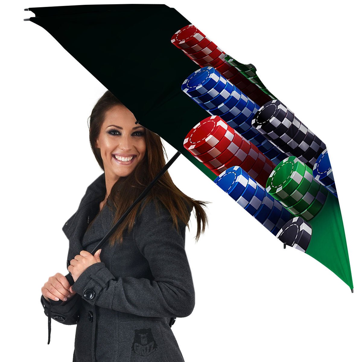 Poker Chips Print Umbrella-grizzshop