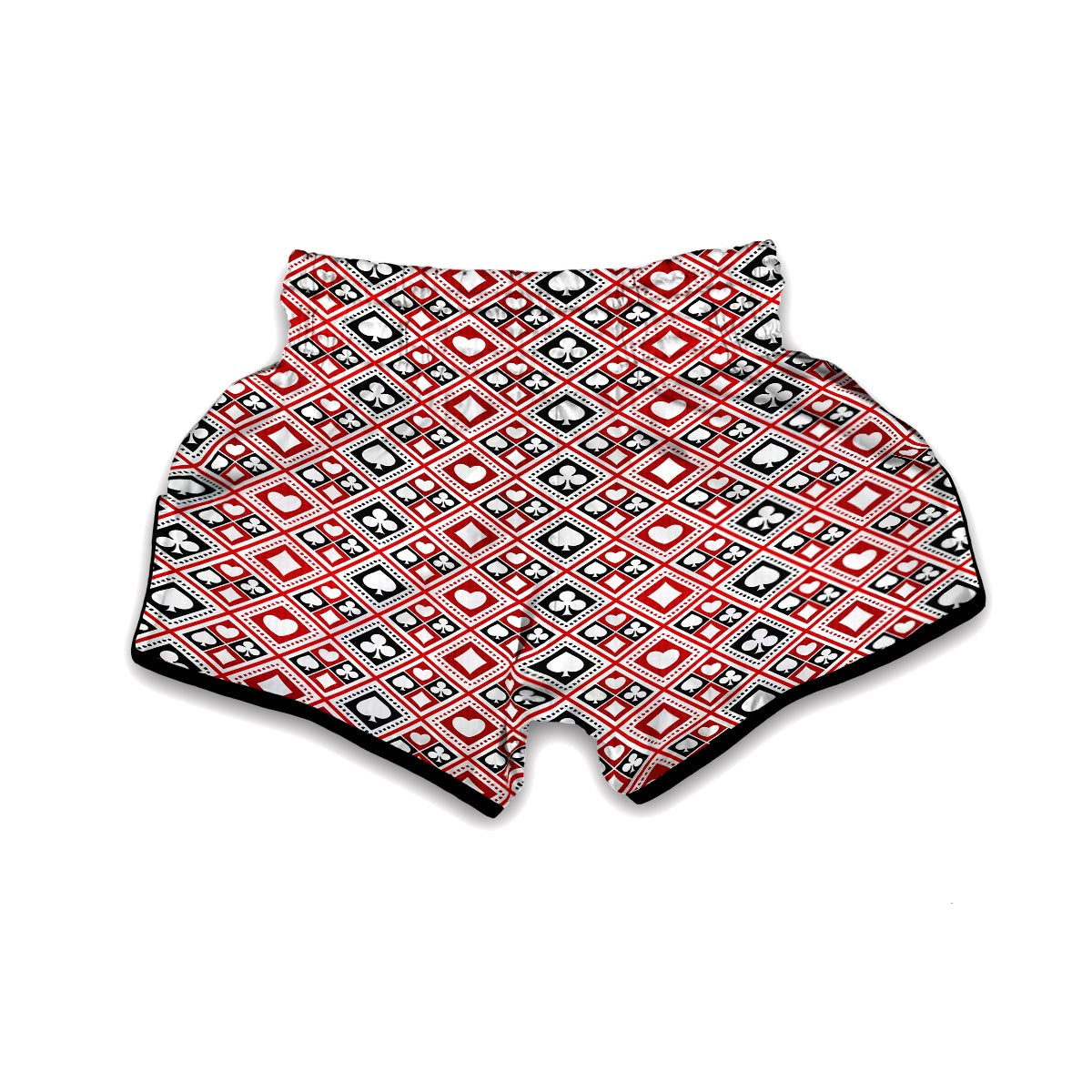 Poker Playing Card Casino Pattern Print Muay Thai Boxing Shorts-grizzshop