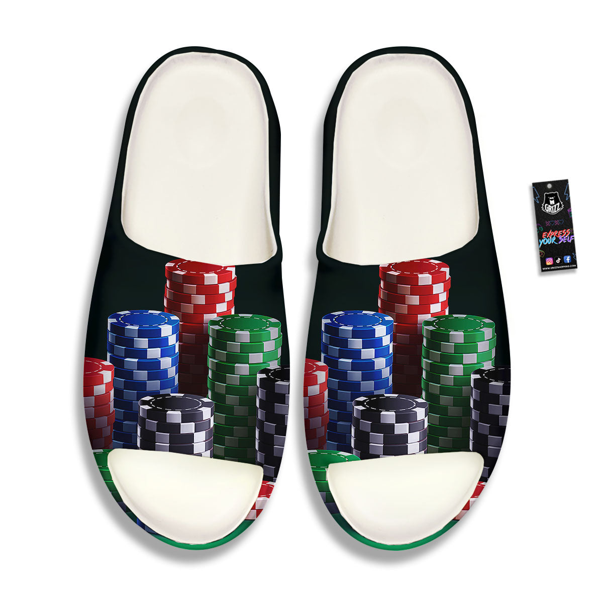 Poker Chips Print Sandals-grizzshop