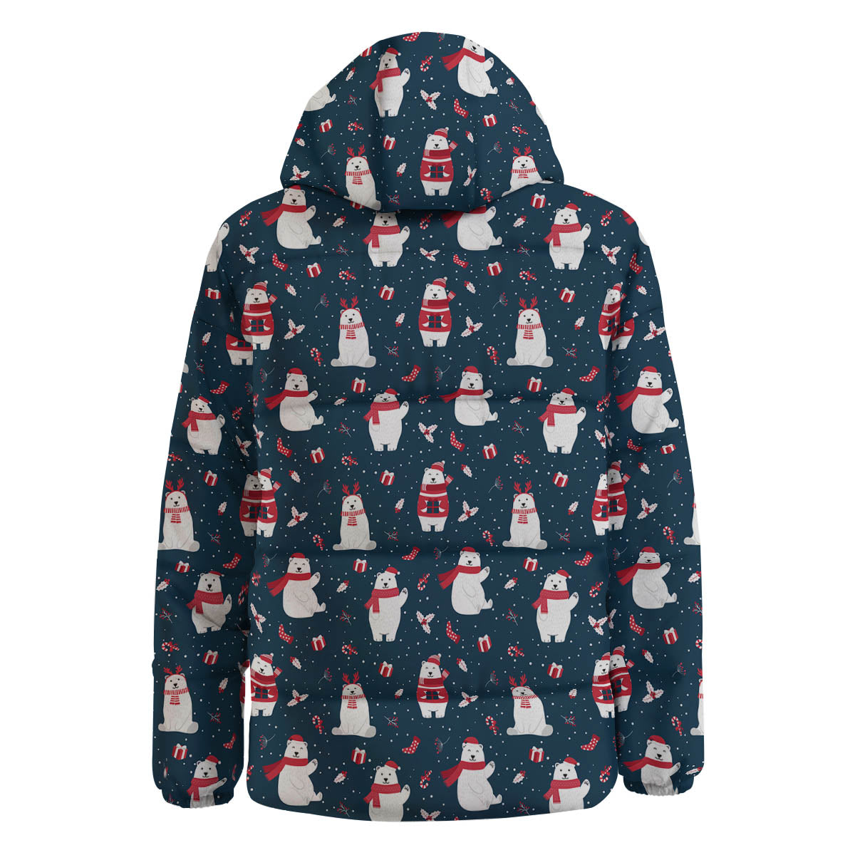 Polar Bear Christmas Print Pattern Down Jacket-grizzshop
