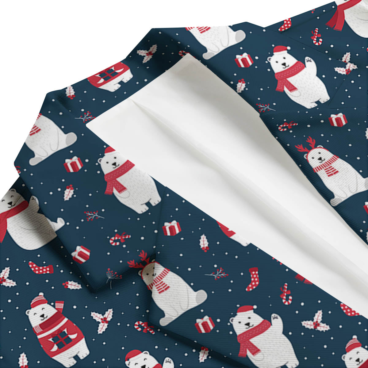 Polar Bear Christmas Print Pattern Men's Blazer-grizzshop