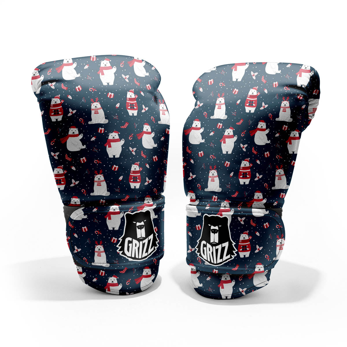 Polar Bear Christmas Print Pattern Pro Boxing Glove