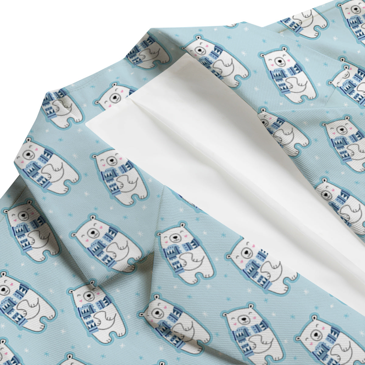Polar Bear Cute Print Pattern Men's Blazer-grizzshop