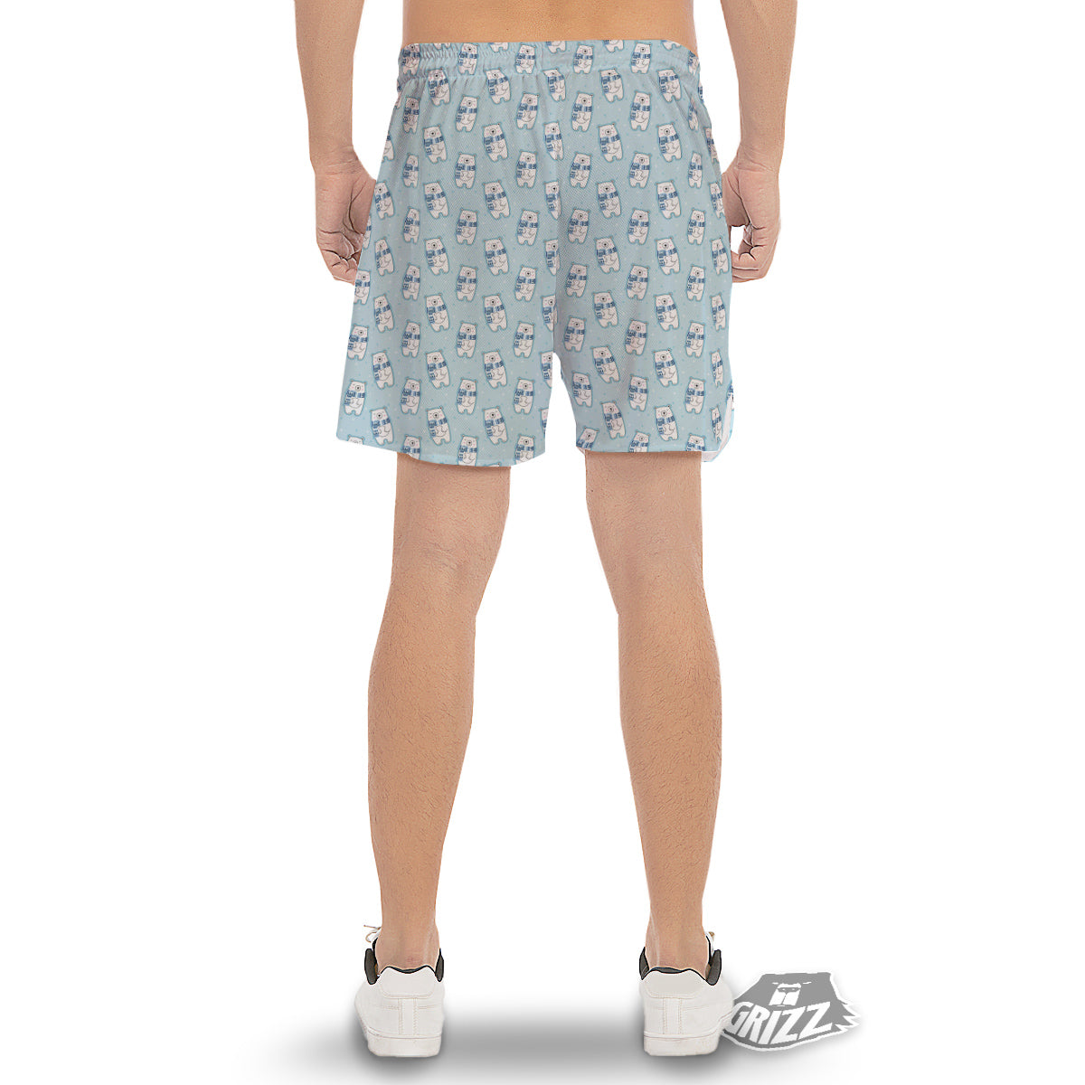 Polar Bear Cute Print Pattern Men's Gym Shorts-grizzshop