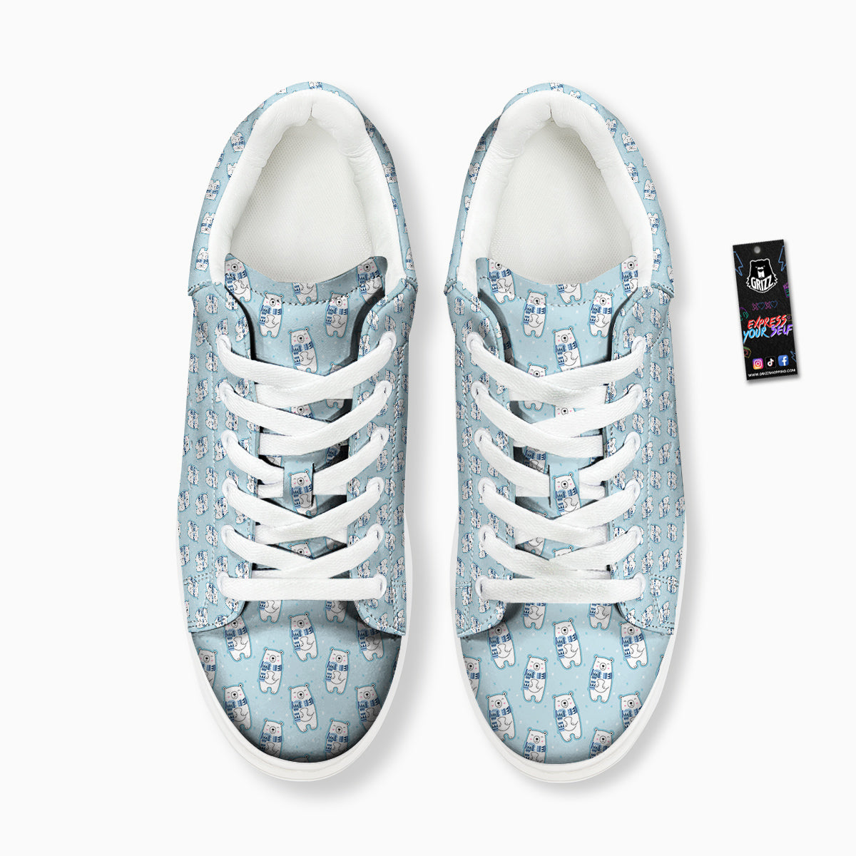 Polar Bear Cute Print Pattern Platform Shoes-grizzshop