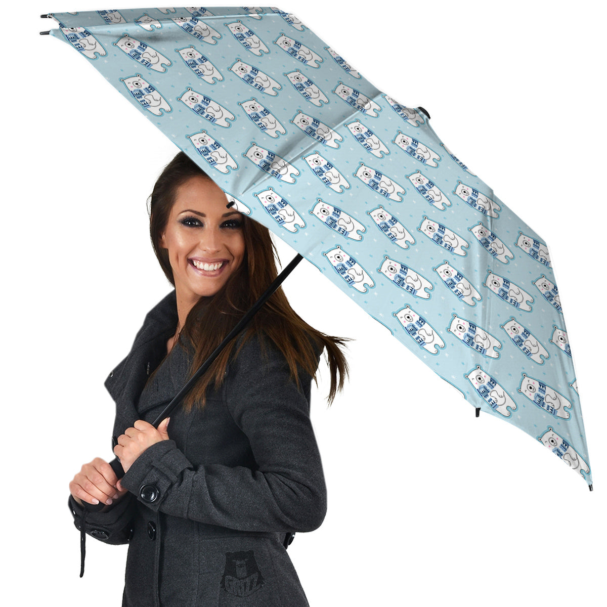 Polar Bear Cute Print Pattern Umbrella-grizzshop