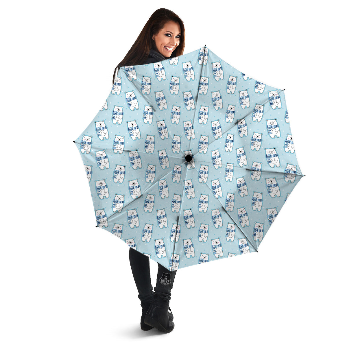 Polar Bear Cute Print Pattern Umbrella-grizzshop