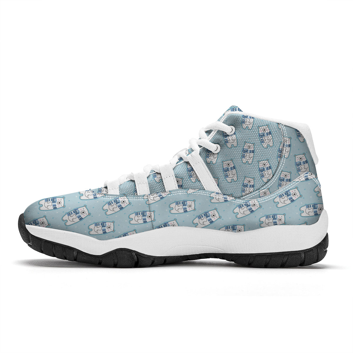 Polar Bear Cute Print Pattern White Bball Shoes-grizzshop
