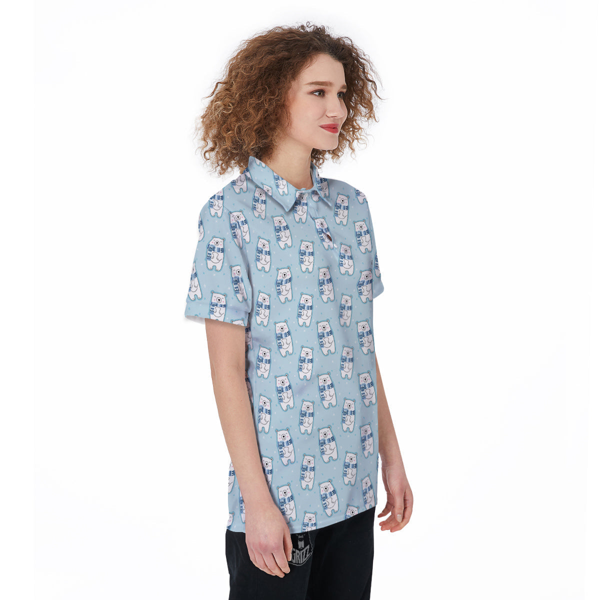 Polar Bear Cute Print Pattern Women's Golf Shirts-grizzshop