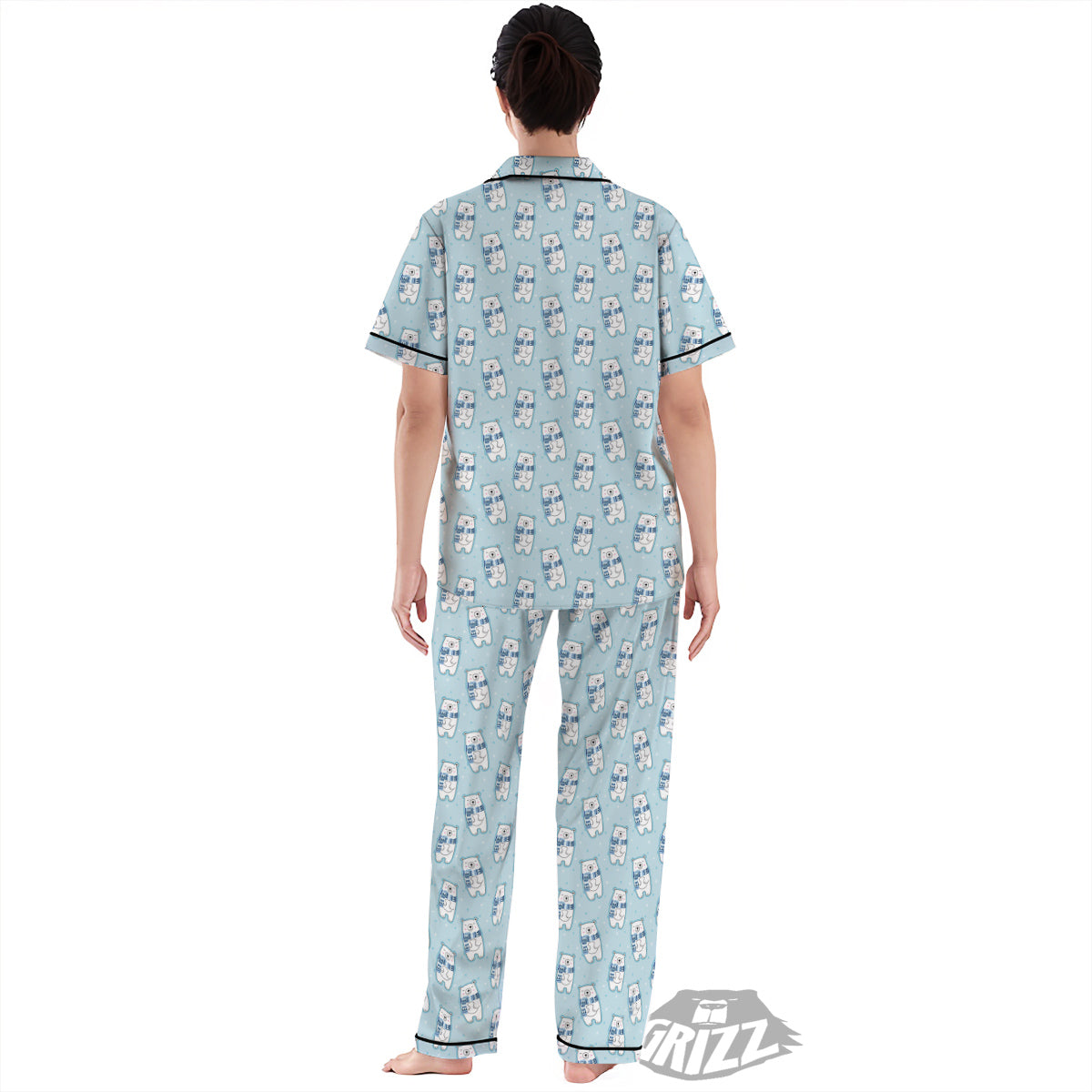 Polar Bear Cute Print Pattern Women's Pajamas Set-grizzshop