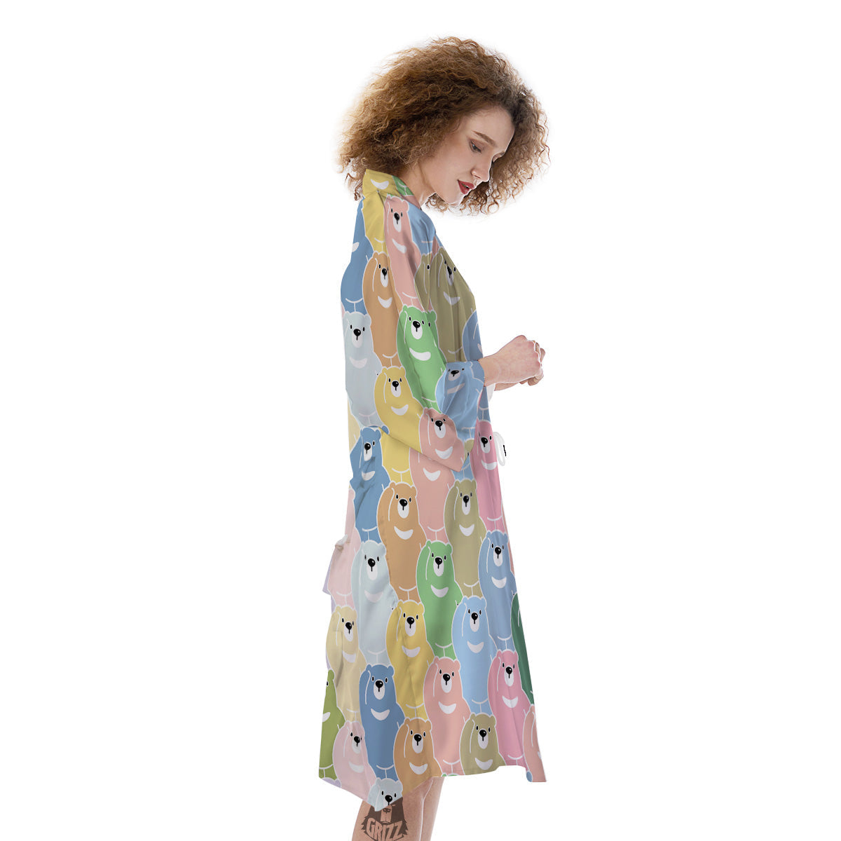 Polar Bear Pastel Print Pattern Kimono-grizzshop