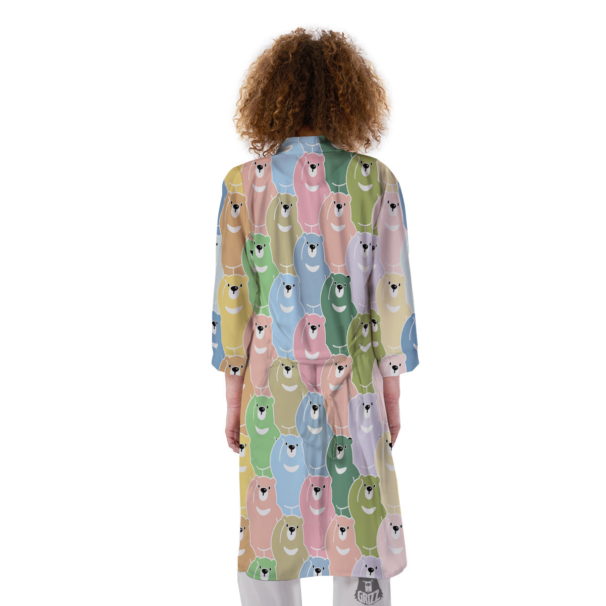 Polar Bear Pastel Print Pattern Kimono-grizzshop