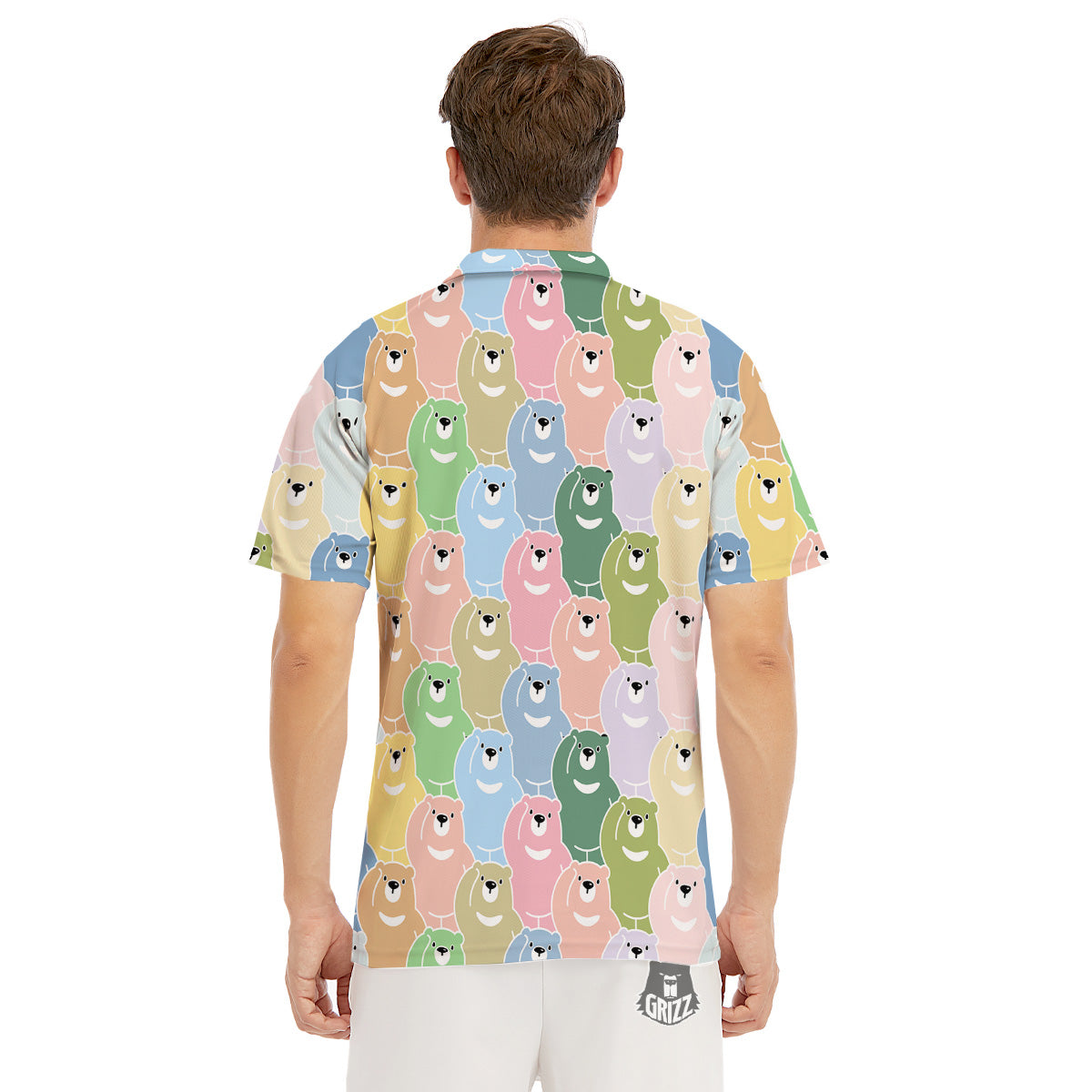 Polar Bear Pastel Print Pattern Men's Golf Shirts-grizzshop