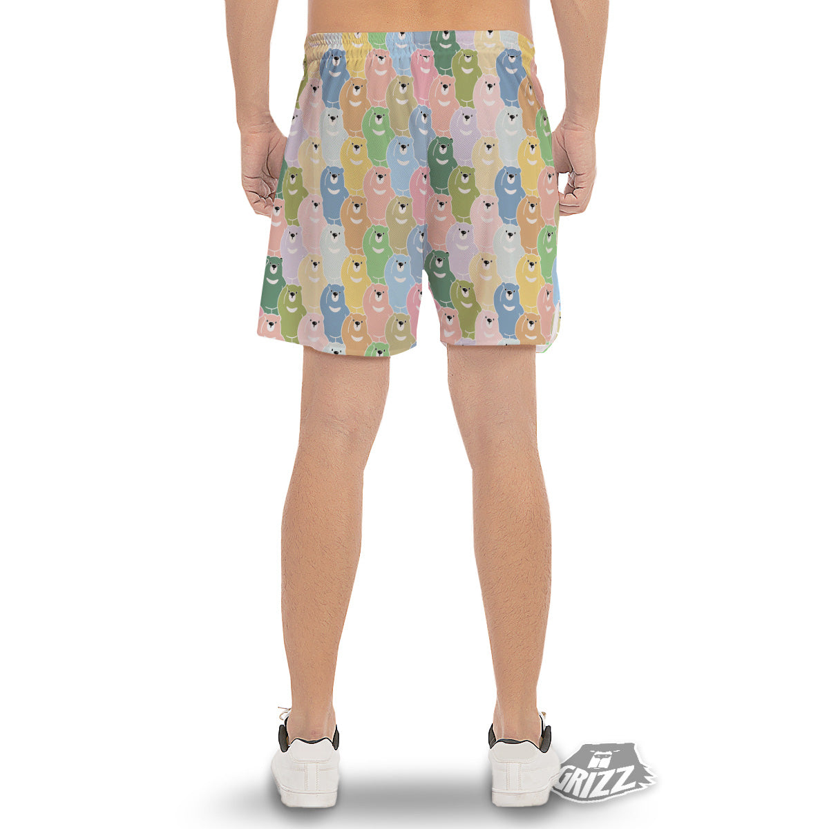 Polar Bear Pastel Print Pattern Men's Gym Shorts-grizzshop