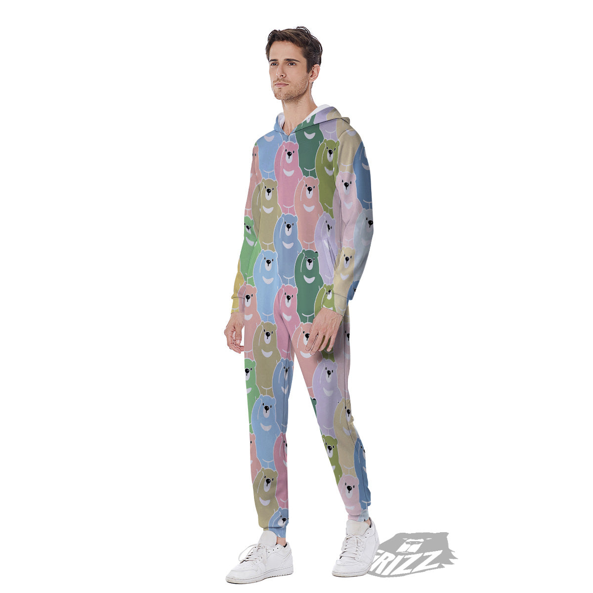 Polar Bear Pastel Print Pattern Men's Jumpsuit-grizzshop