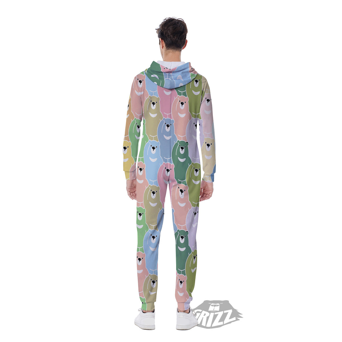Polar Bear Pastel Print Pattern Men's Jumpsuit-grizzshop