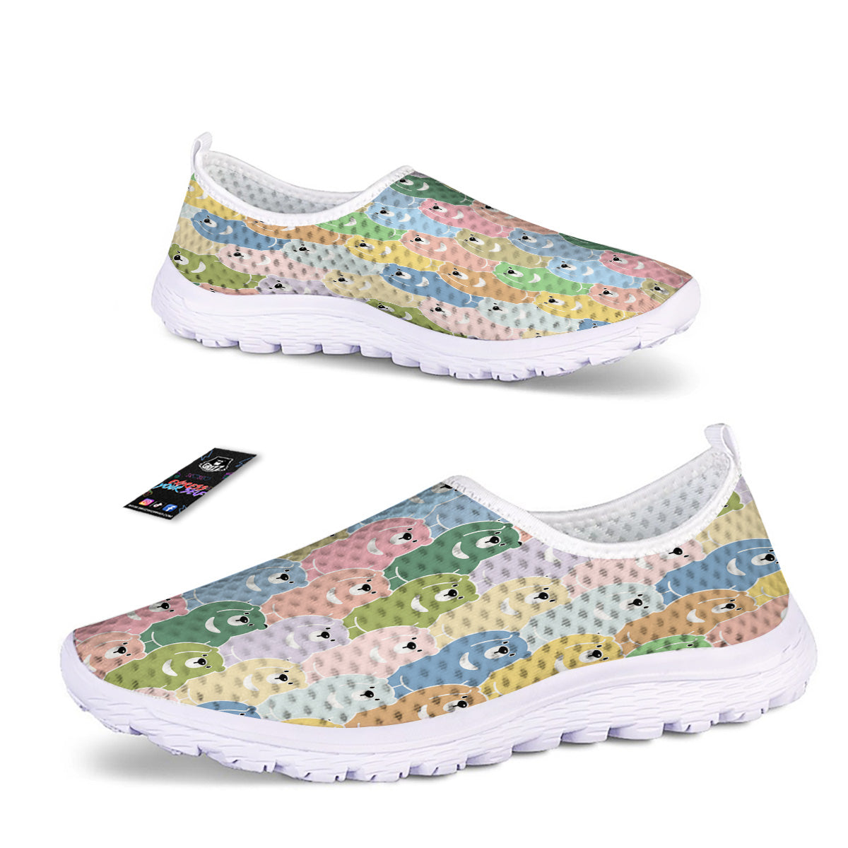 Polar Bear Pastel Print Pattern Nurse Shoes-grizzshop