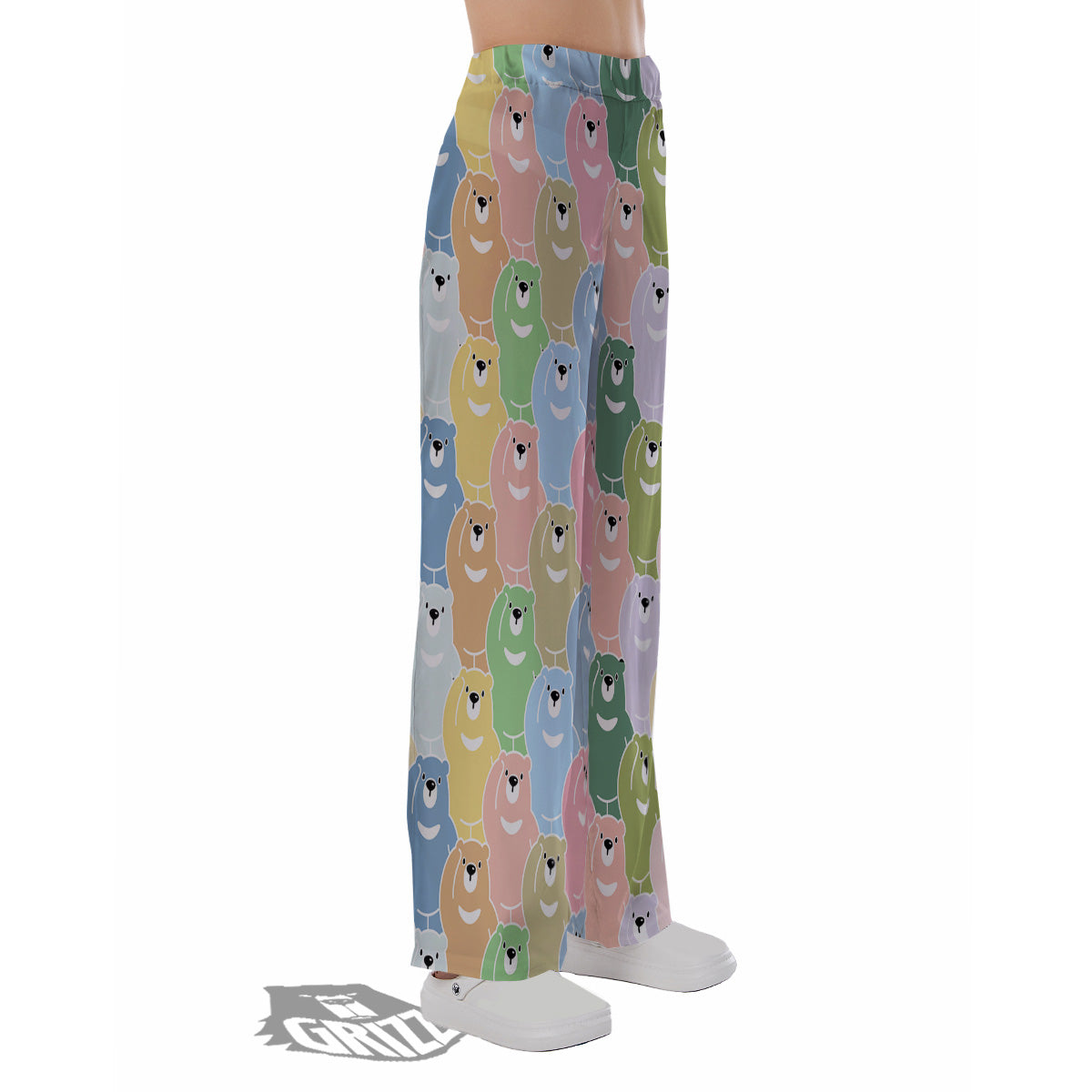 Polar Bear Pastel Print Pattern Pajama Pants-grizzshop