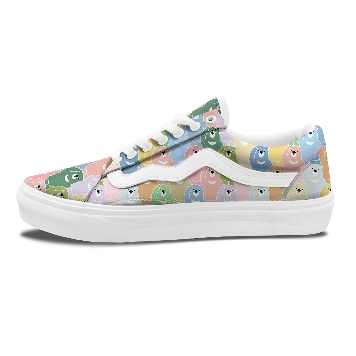 Polar Bear Pastel Print Pattern Skate Shoes-grizzshop