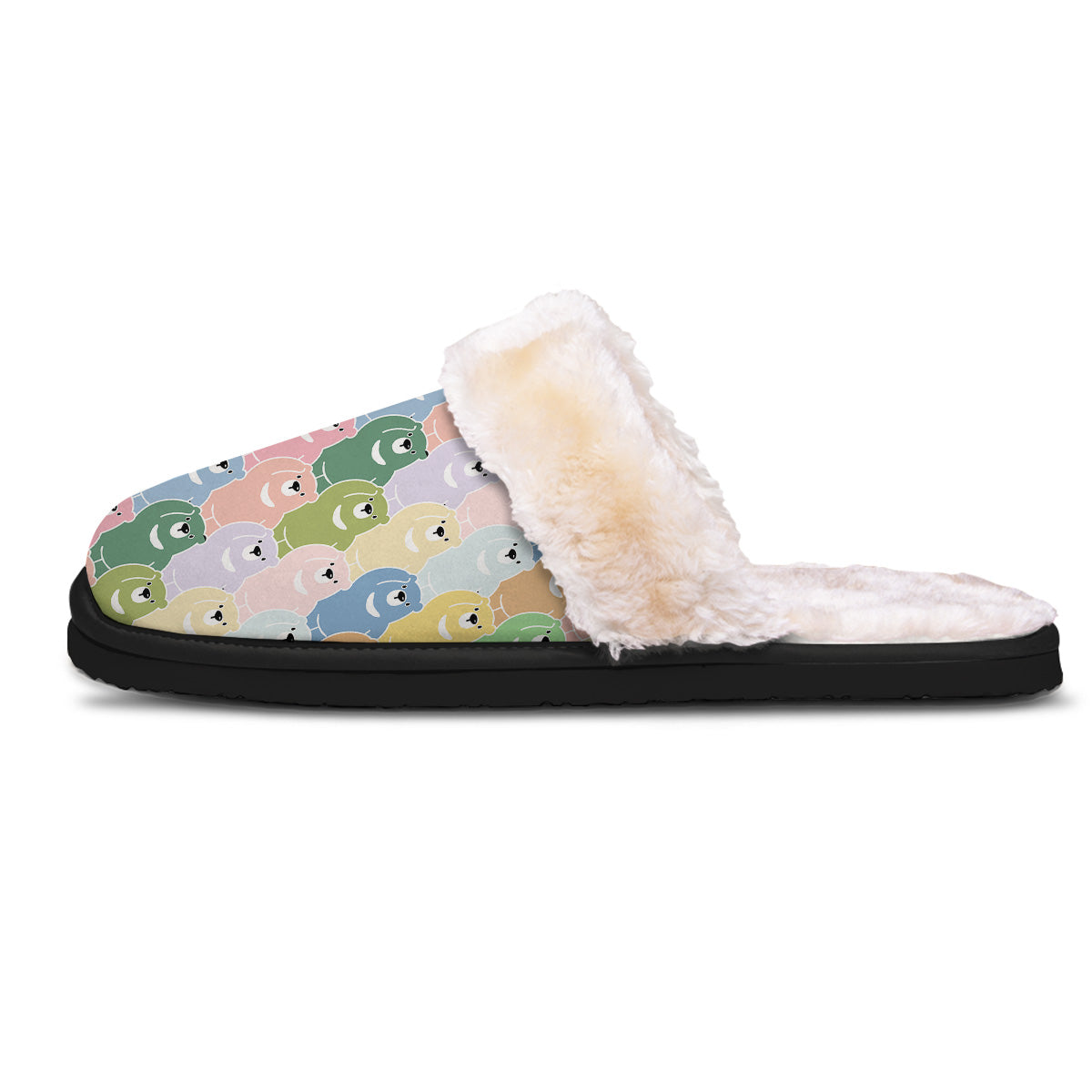 Polar Bear Pastel Print Pattern Slippers-grizzshop