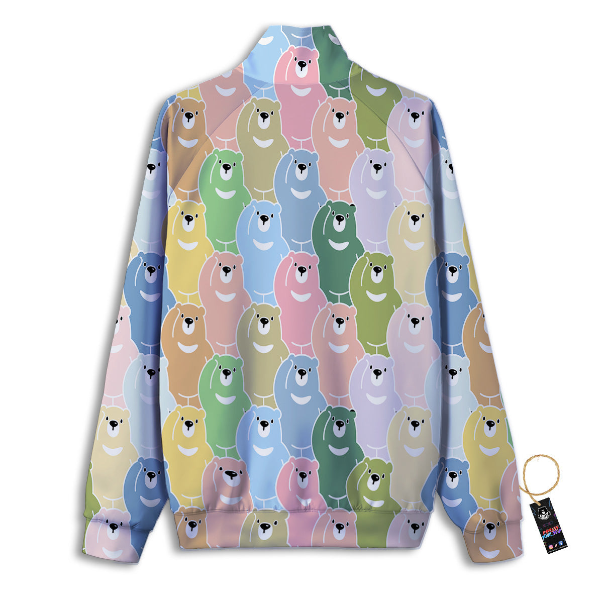Polar Bear Pastel Print Pattern Track Jacket-grizzshop