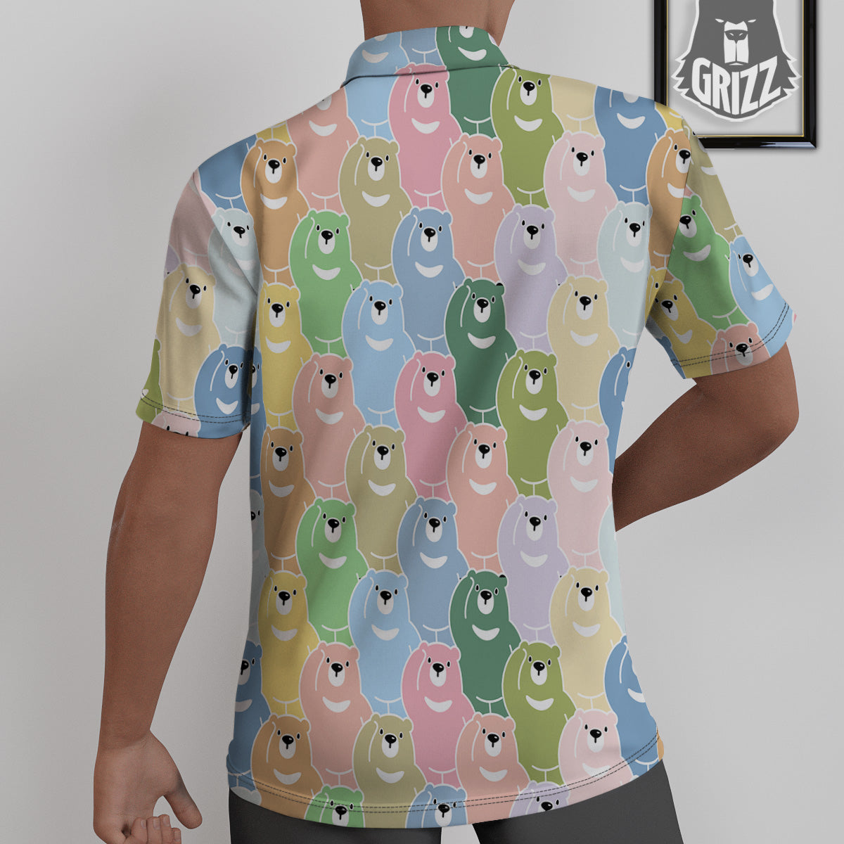 Polar Bear Pastel Print Pattern Untucked Shirts-grizzshop