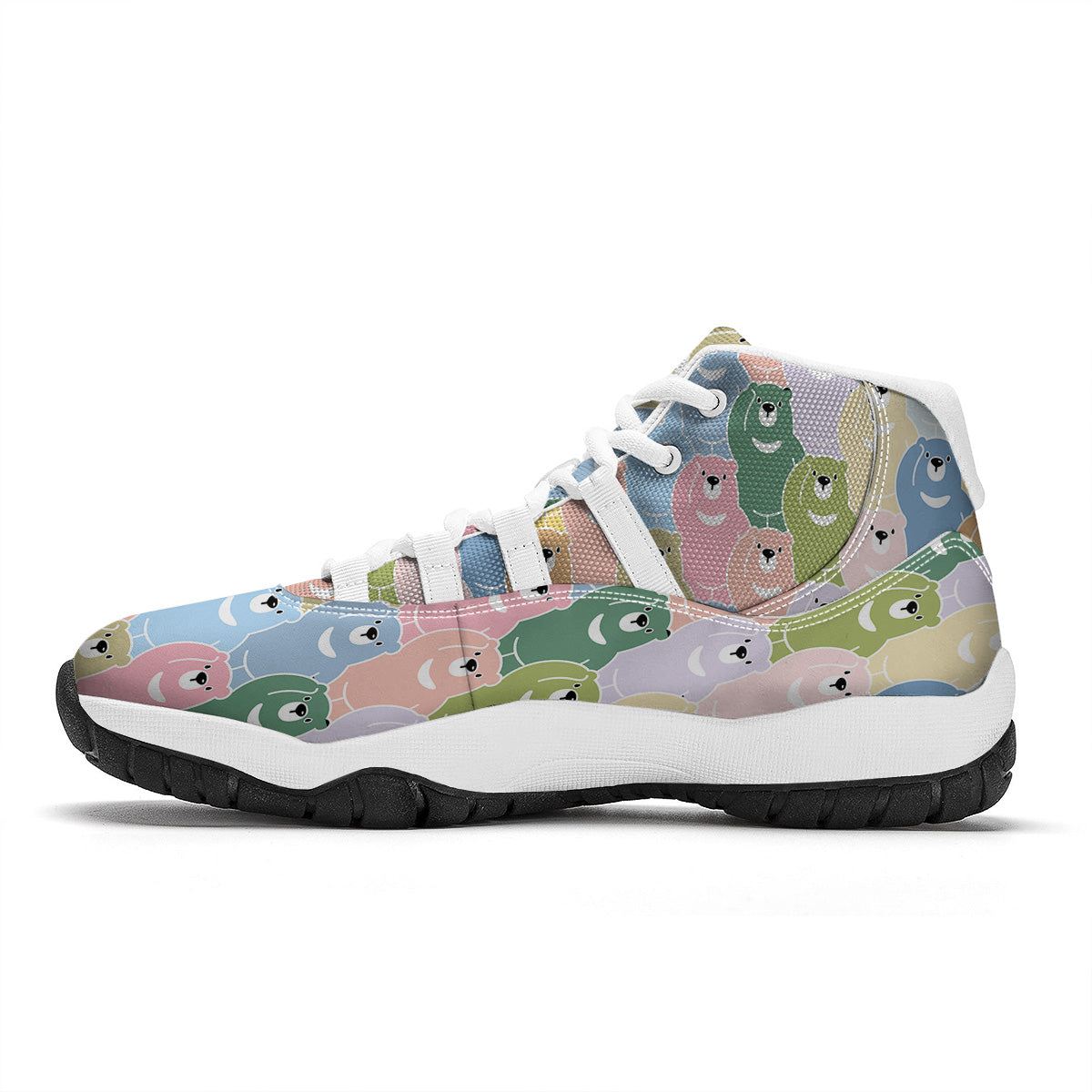 Polar Bear Pastel Print Pattern White Bball Shoes-grizzshop
