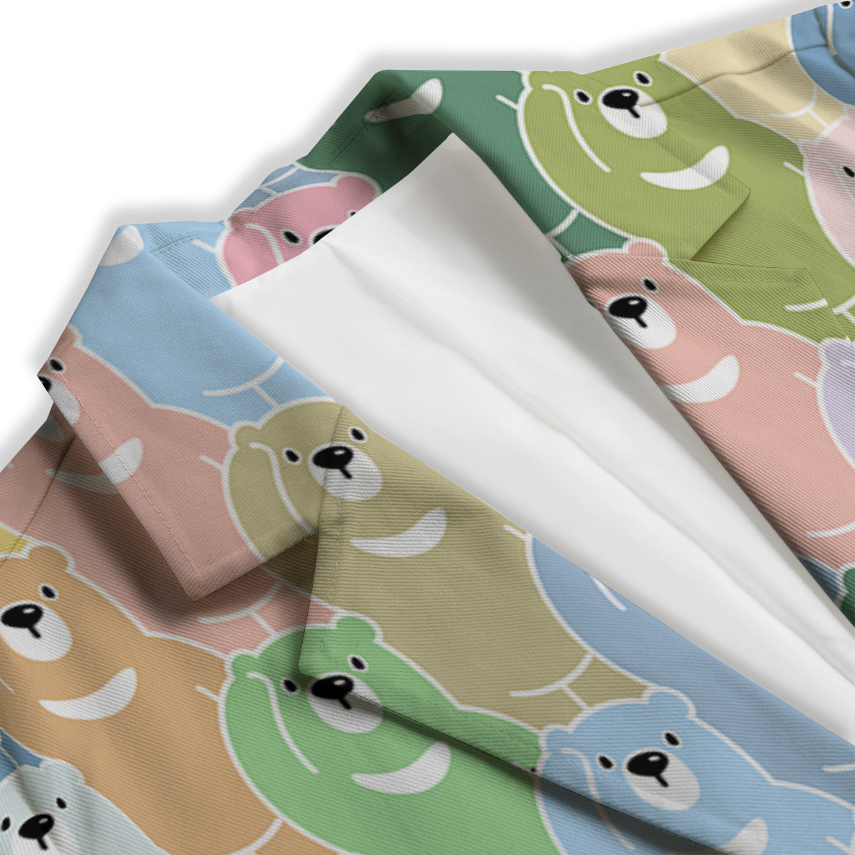 Polar Bear Pastel Print Pattern Women's Blazer-grizzshop