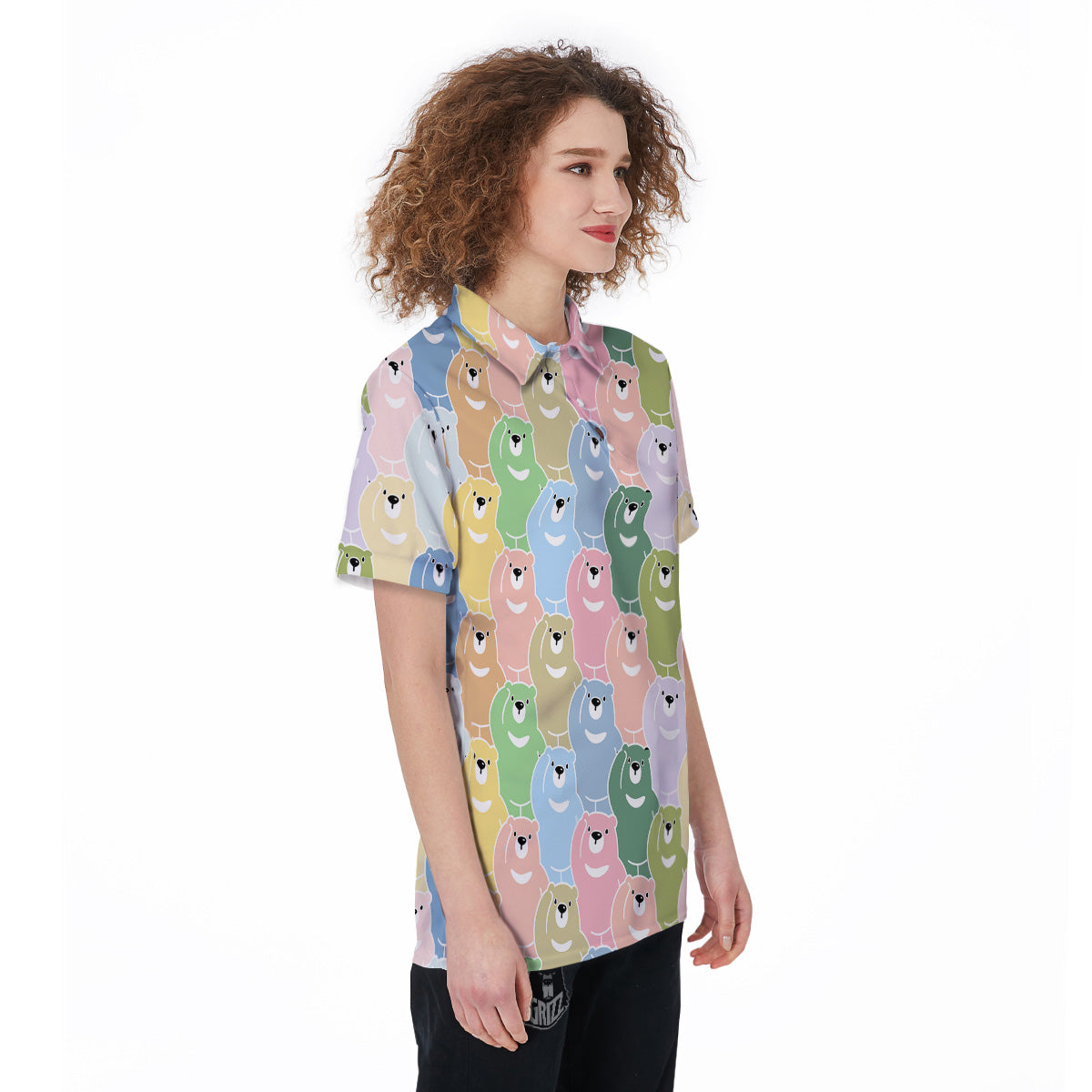 Polar Bear Pastel Print Pattern Women's Golf Shirts-grizzshop