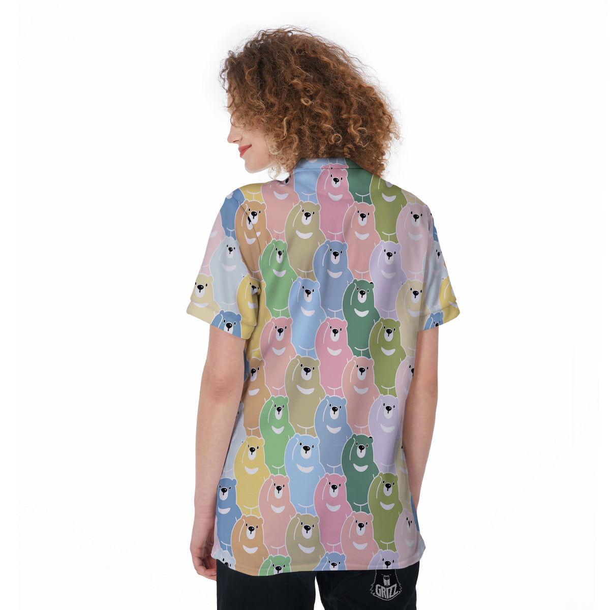 Polar Bear Pastel Print Pattern Women's Golf Shirts-grizzshop